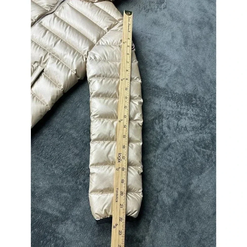 Colmar Girls Bronze Metallic Hooded Puffer Coat Jacket Size 12 Year Quilted